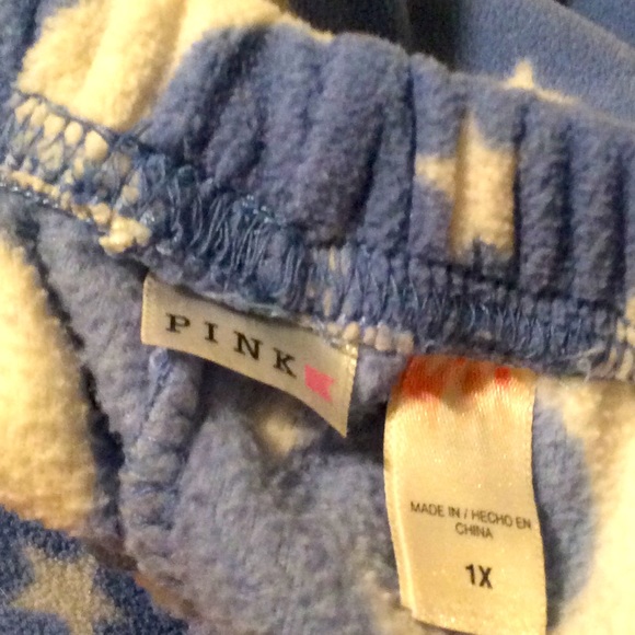 Fleece pants Celestial star/moon Kmart Pink label cut hem comfy lounge/Street/PJ - Picture 3 of 3